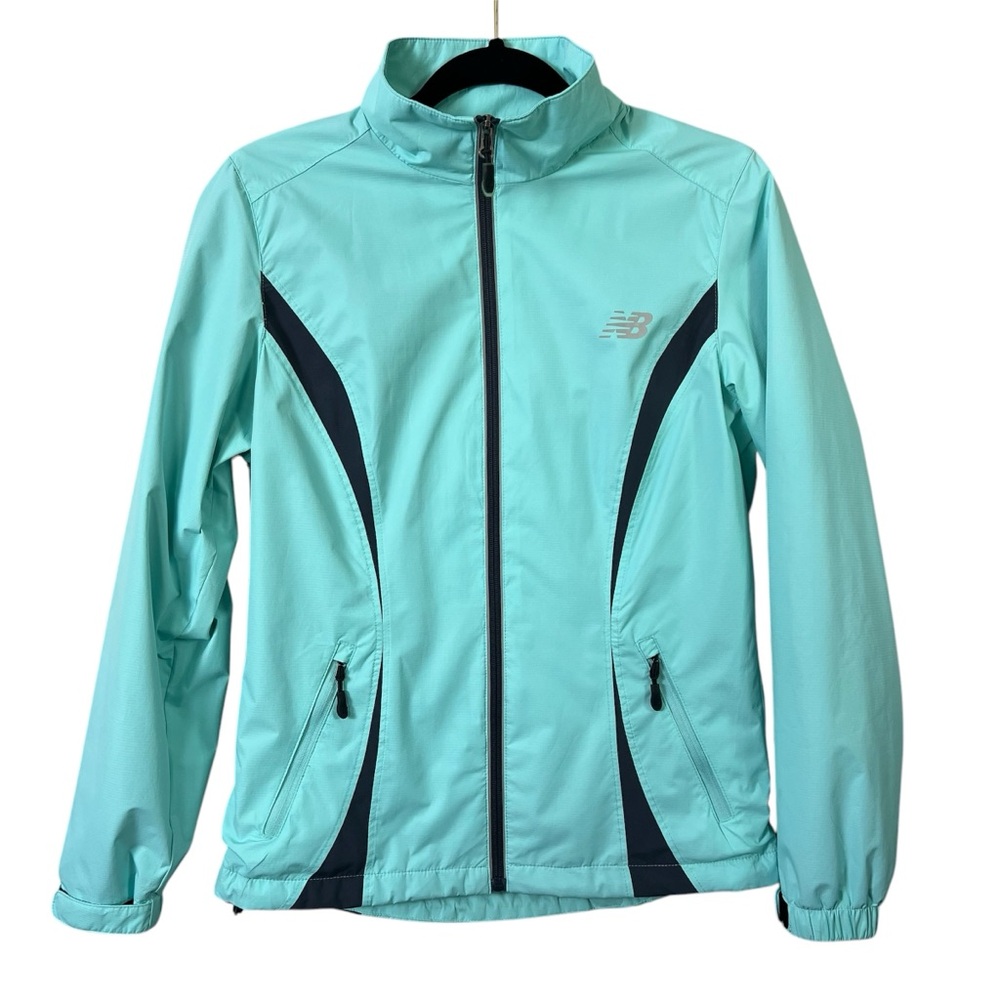 New Balance Aqua Blue Jacket Size Small Windbreaker Running Windbreaker